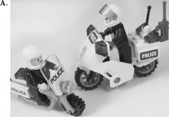 FIGURE 7.1. Featuritis Strikes Lego. Figure A shows the original Lego Motorcycle available in 1988 when I used it in the first edition of this book (on the left), next to the 2013 version (on the right). The old version had only fifteen pieces. No manual was needed to put it together. For the new version, the box proudly proclaims “29 pieces.” I could put the original version together without instructions. Figure B shows how far I got with the new version before I gave up and had to consult the instruction sheet. Why did Lego believe it had to change the motorcycle? Perhaps because featuritis struck real police motorcycles, causing them to increase in size and complexity and Lego felt that its toy needed to match the world. (Photographs by the author.)
